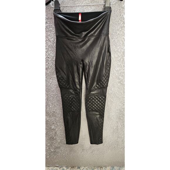 SPANX Faux‎ Leather Moto Leggings Size Small - Picture 2 of 3